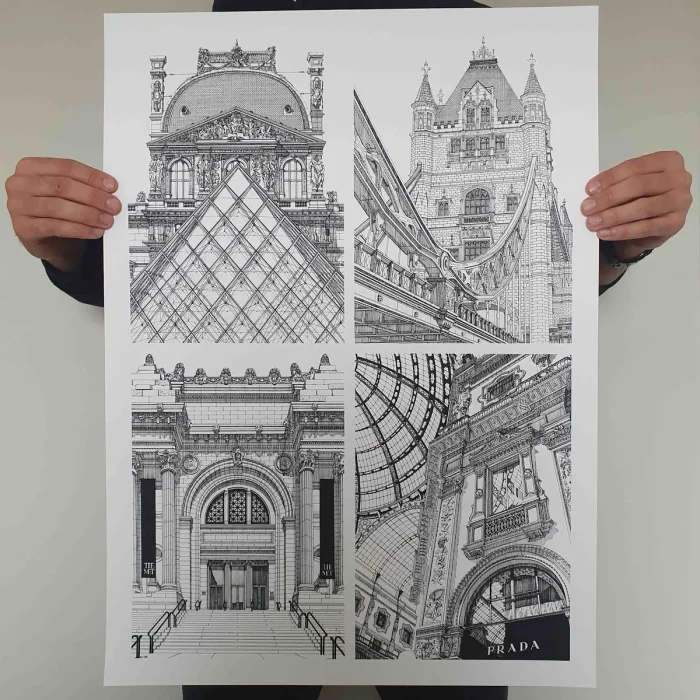 Макс Кёрли: рисунки памятников классической архитектуры с тончайшей детализацией