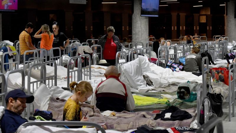 Фото: Центр размещения беженцев. (OLGA MALTSEVA/AFP via Getty Images) 
 | Epoch Times Россия